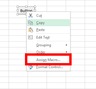 Excel, Assign Macro